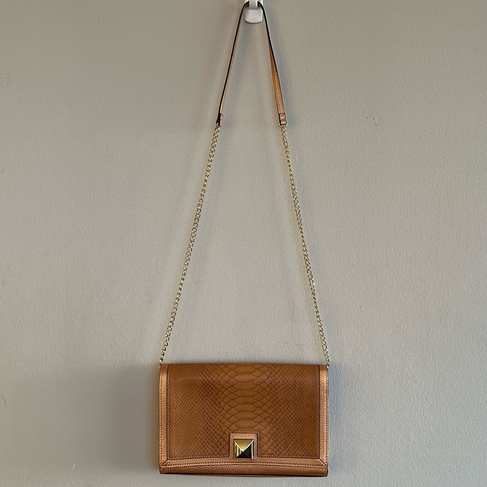 Neiman Marcus Snakeskin Crossbody Clutch Shoulder Bag Purse Handbag